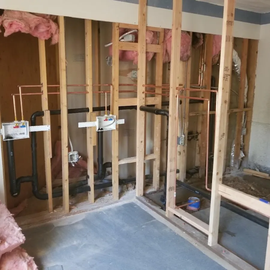 Copper pipe rough-in and plumbing installation in Pelham